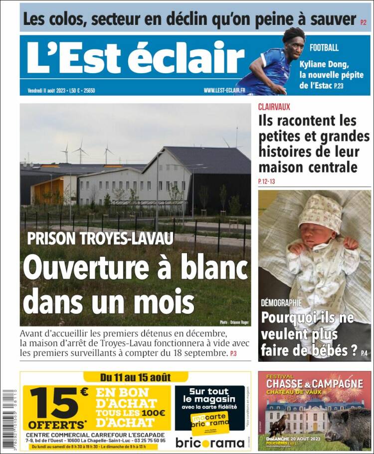 Portada de L'Est Eclair (Francia)