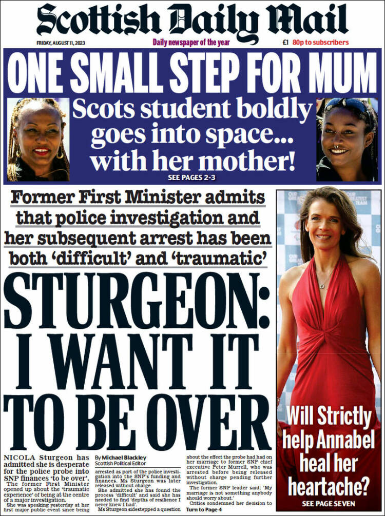 Portada de Scottish Daily Mail (Reino Unido)