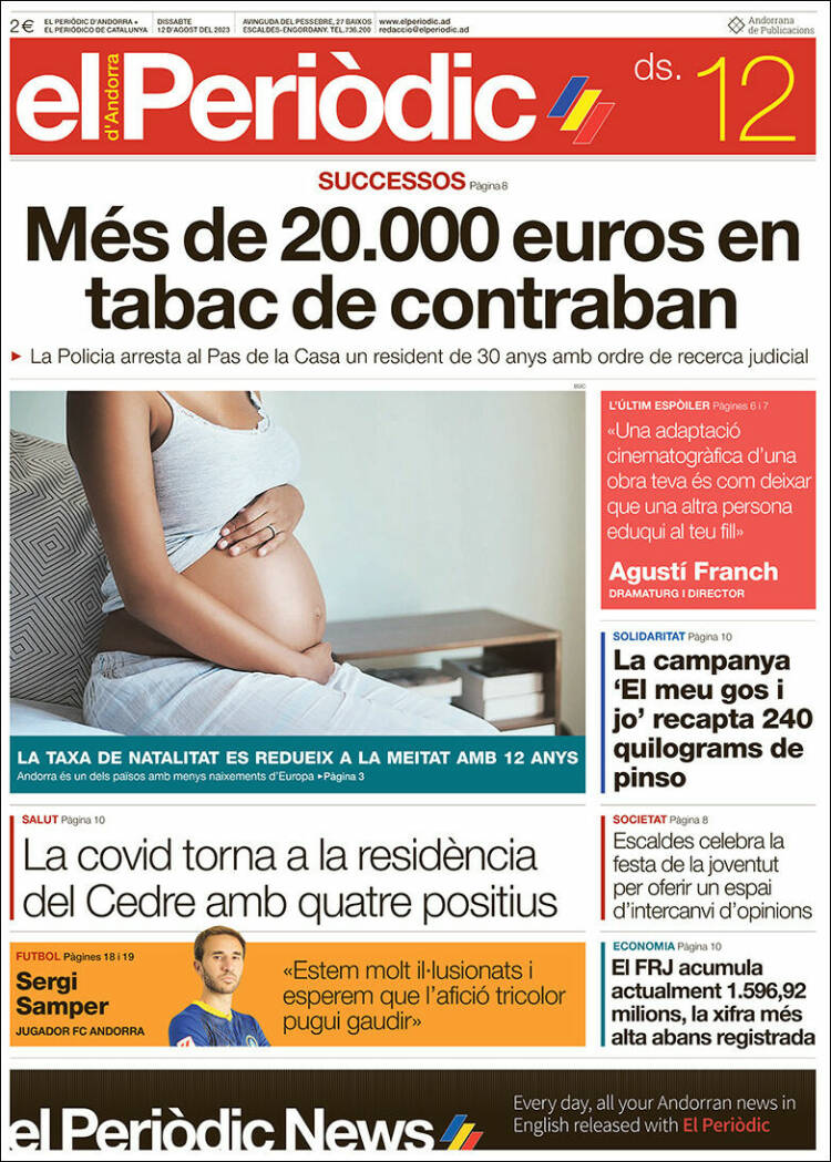 Portada de El Periòdic d'Andorra (Andorra)