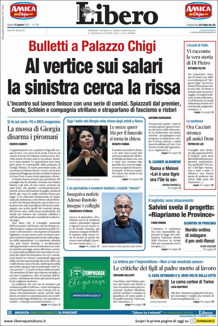 Portada de Libero (Italia)