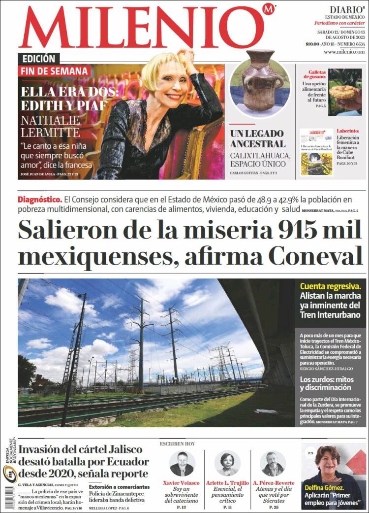 Portada de Milenio - Estado de México (México)