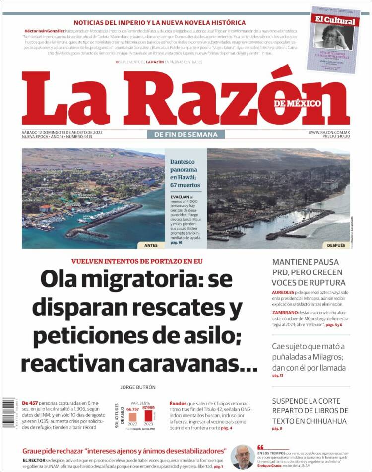 Portada de La Razón (México)