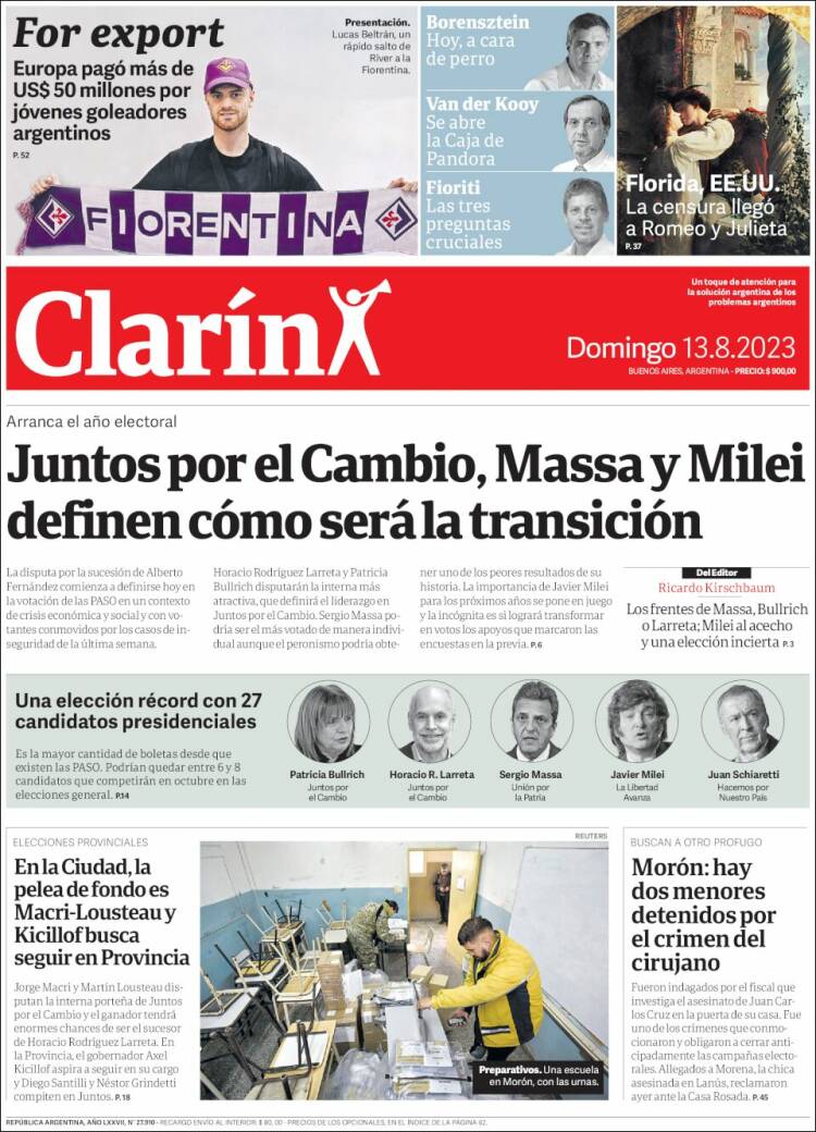 Portada de Clarín (Argentina)