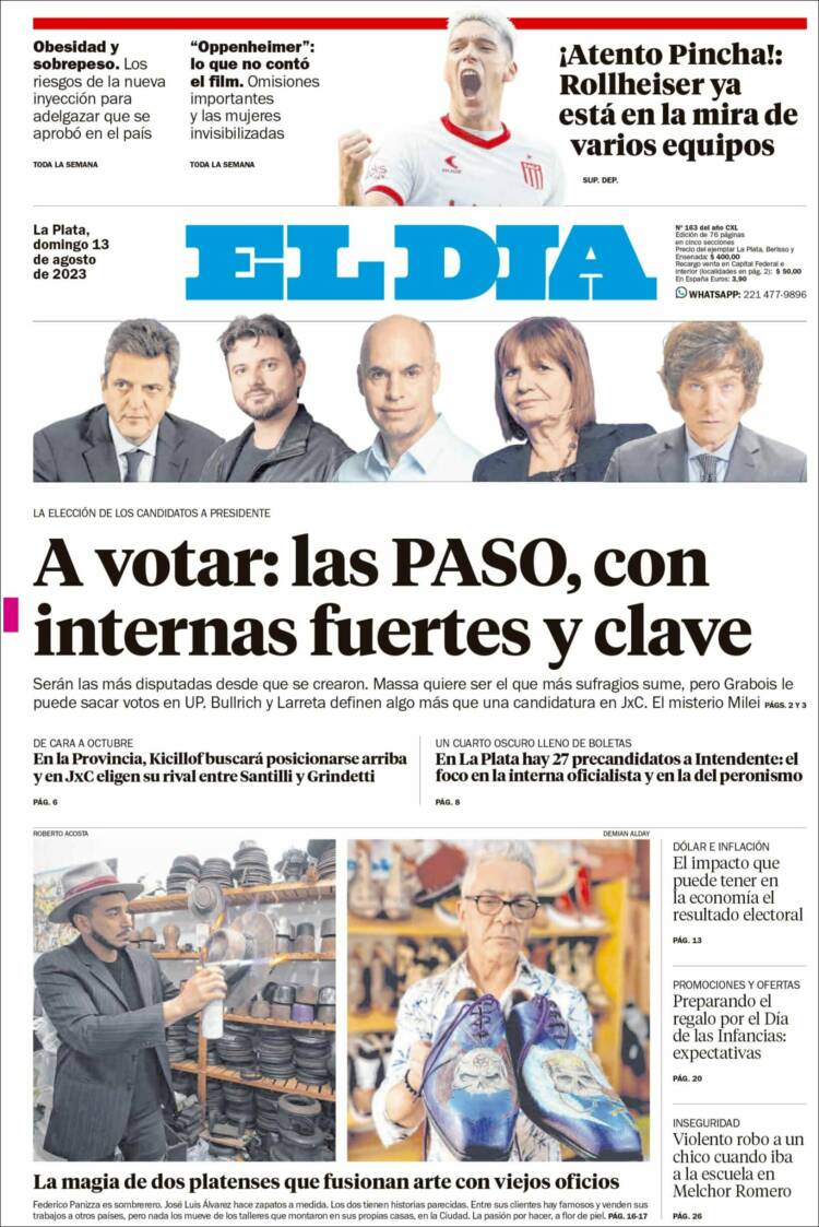 Portada de El Día de la Plata (Argentina)