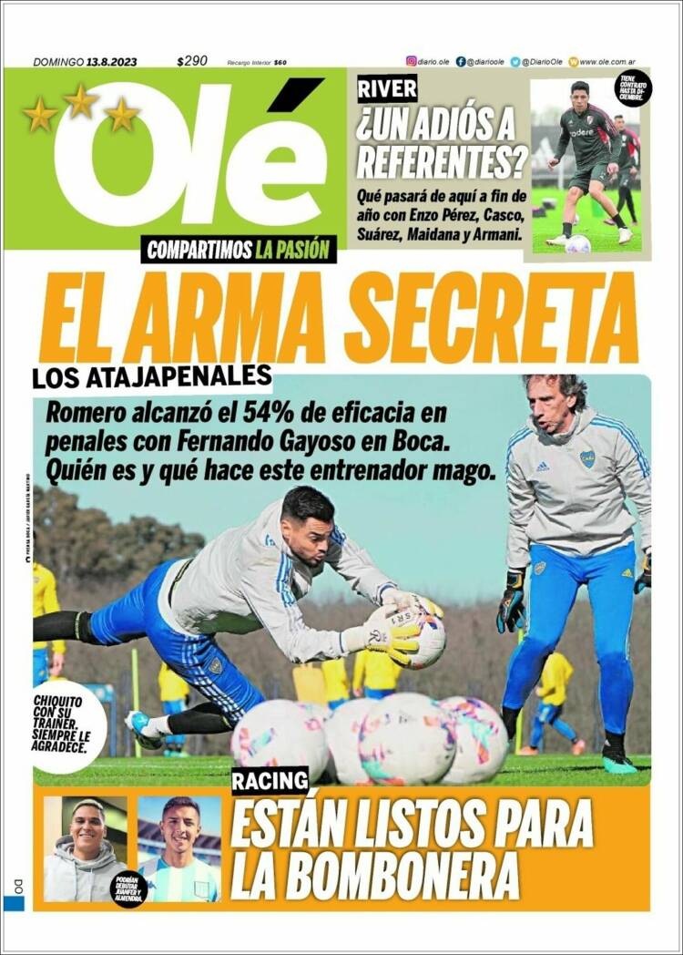 Portada de Olé (Argentina)