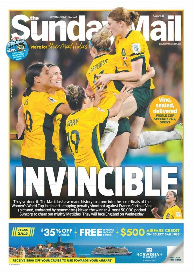 Portada de The Courier-Mail (Australia)