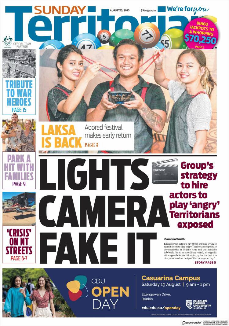 Portada de Northern Territory News (Australia)