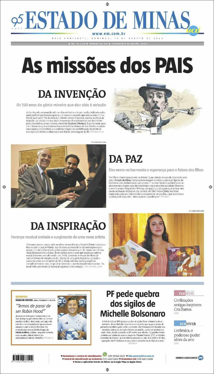 Portada de Jornal Estado de Minas (Brasil)