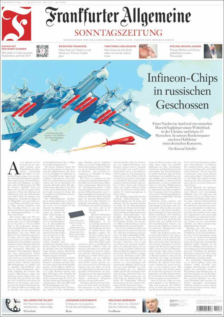 Portada de Frankfurter Allgemeine (Alemania)