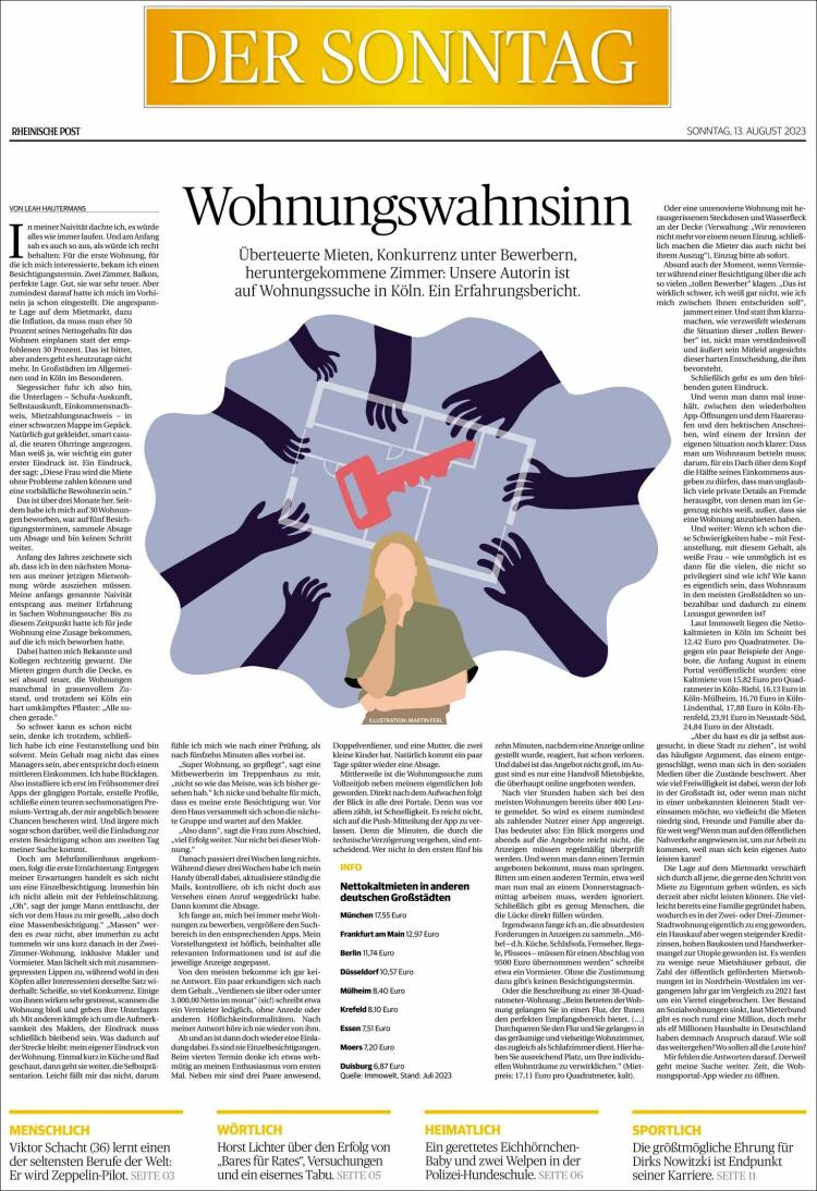 Portada de Rheinische Post (Alemania)