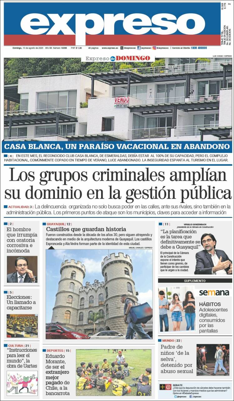 Portada de Expreso (Ecuador)