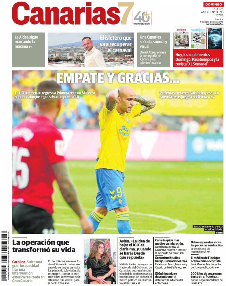 Portada de Canarias 7 (España)