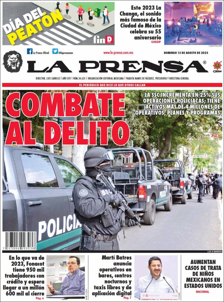 Portada de La Prensa (M&eacute;xico)