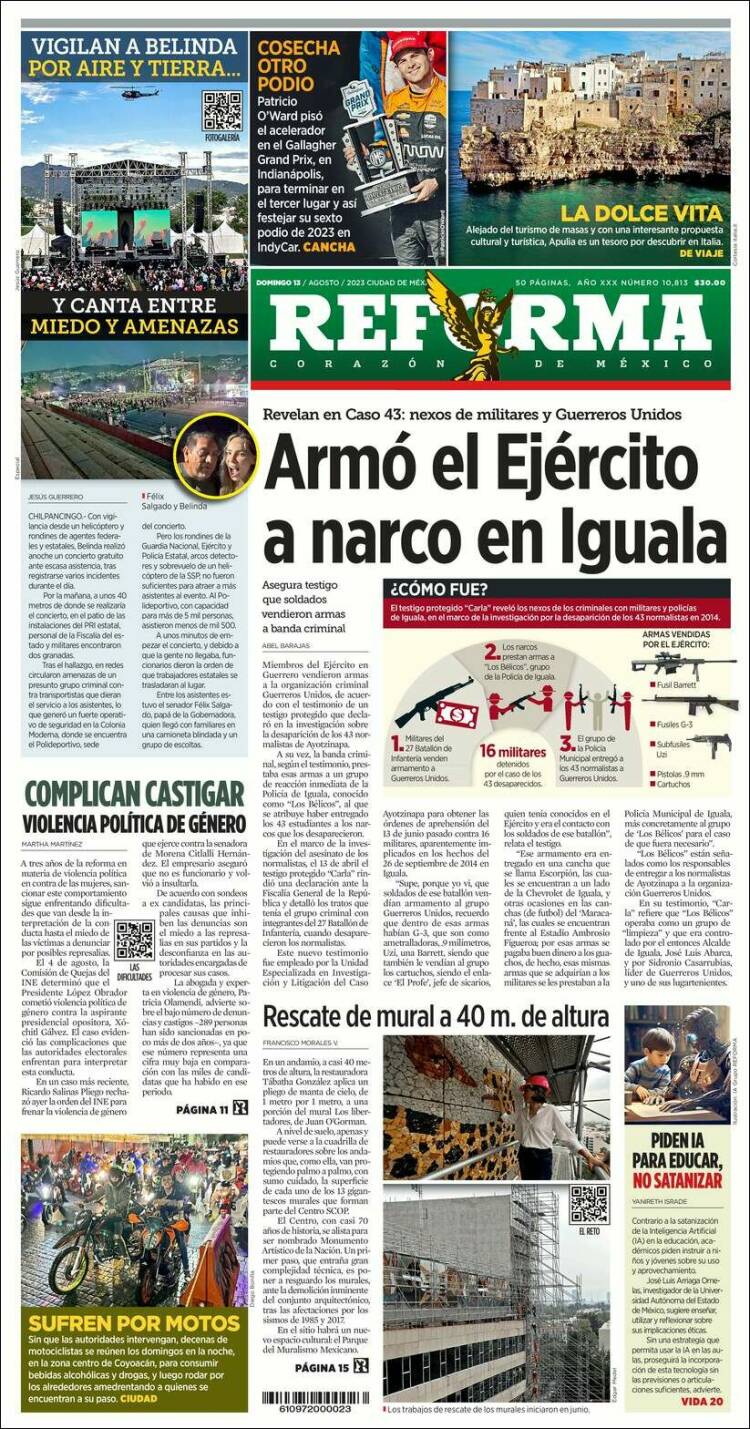 Portada de Reforma (M&eacute;xico)