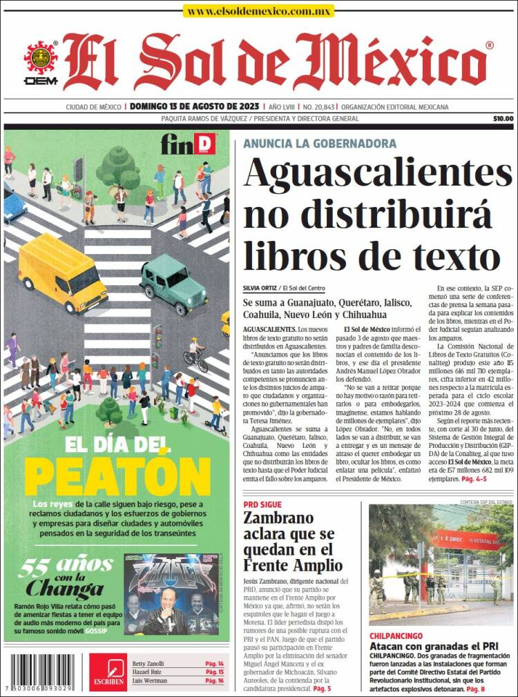 Portada de El Sol de México (M&eacute;xico)