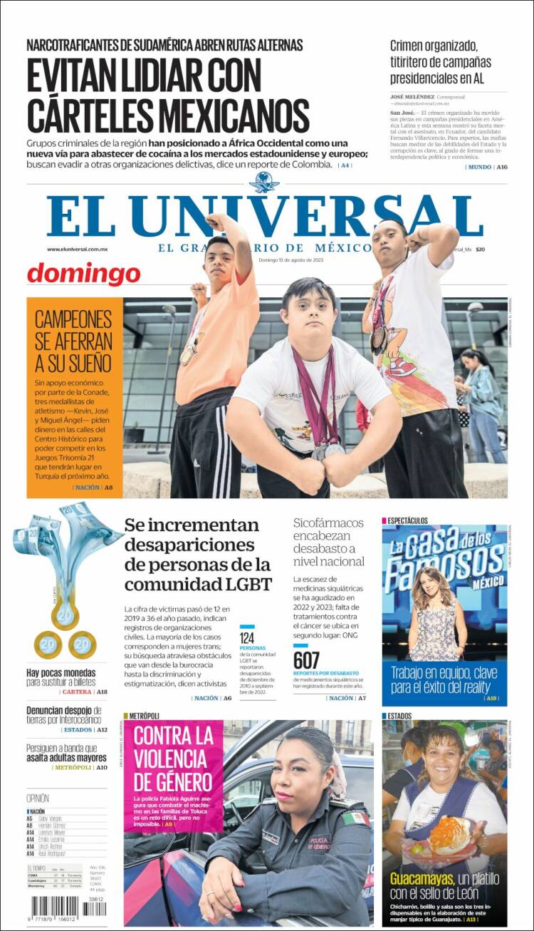 Portada de El Universal (M&eacute;xico)