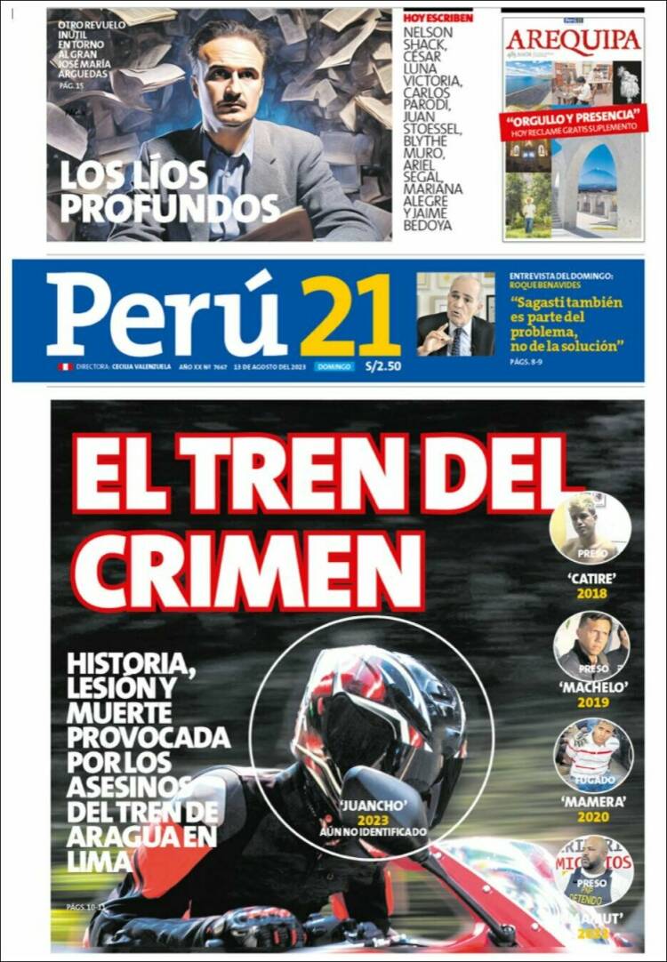Portada de Perú 21 (Per&uacute;)