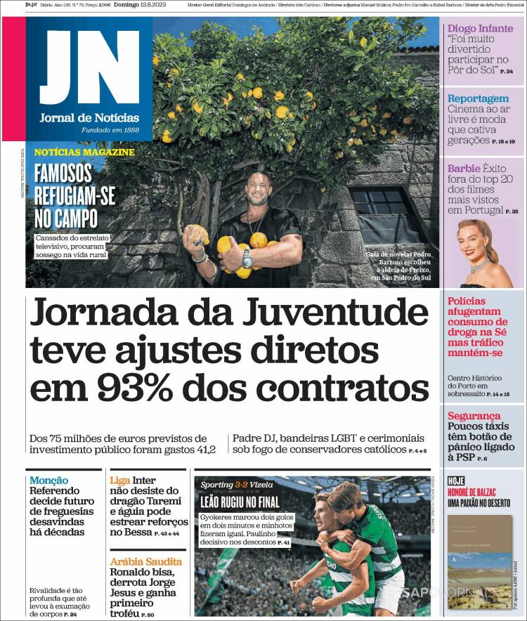 Portada de Jornal de Notícias (Portugal)
