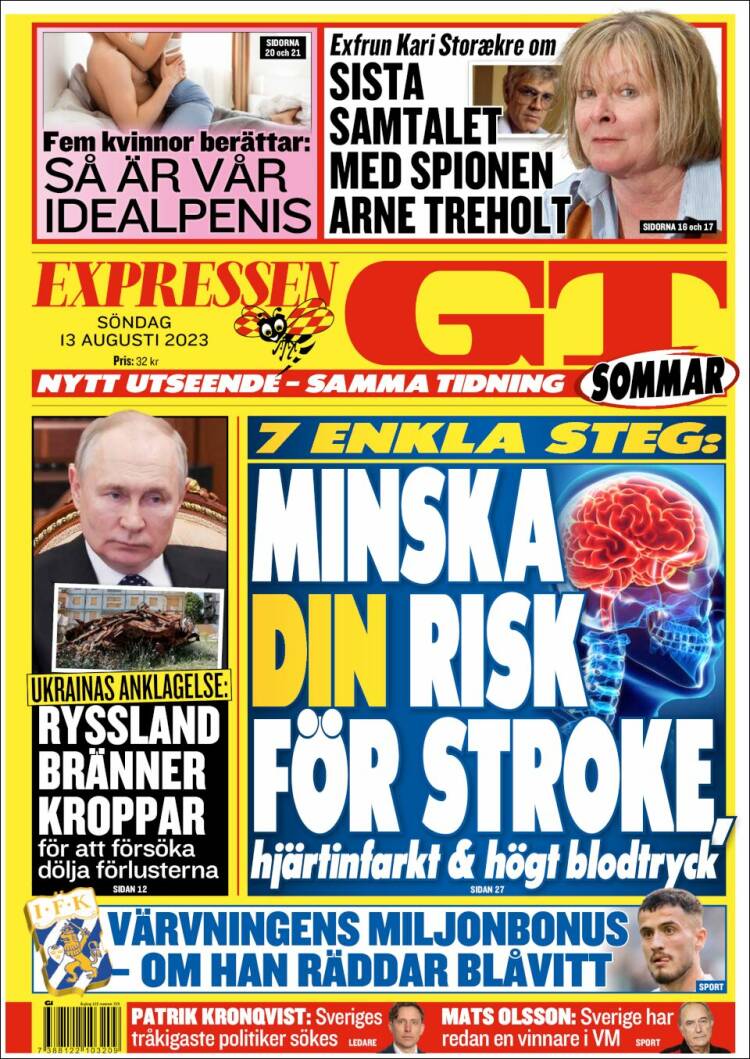 Portada de Göteborgstidningen (Suecia)