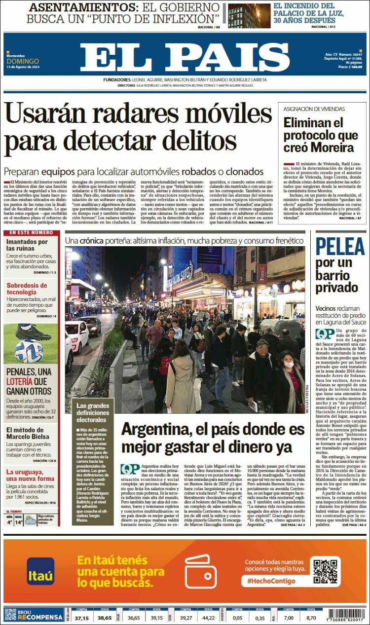 Portada de El País (Uruguay)