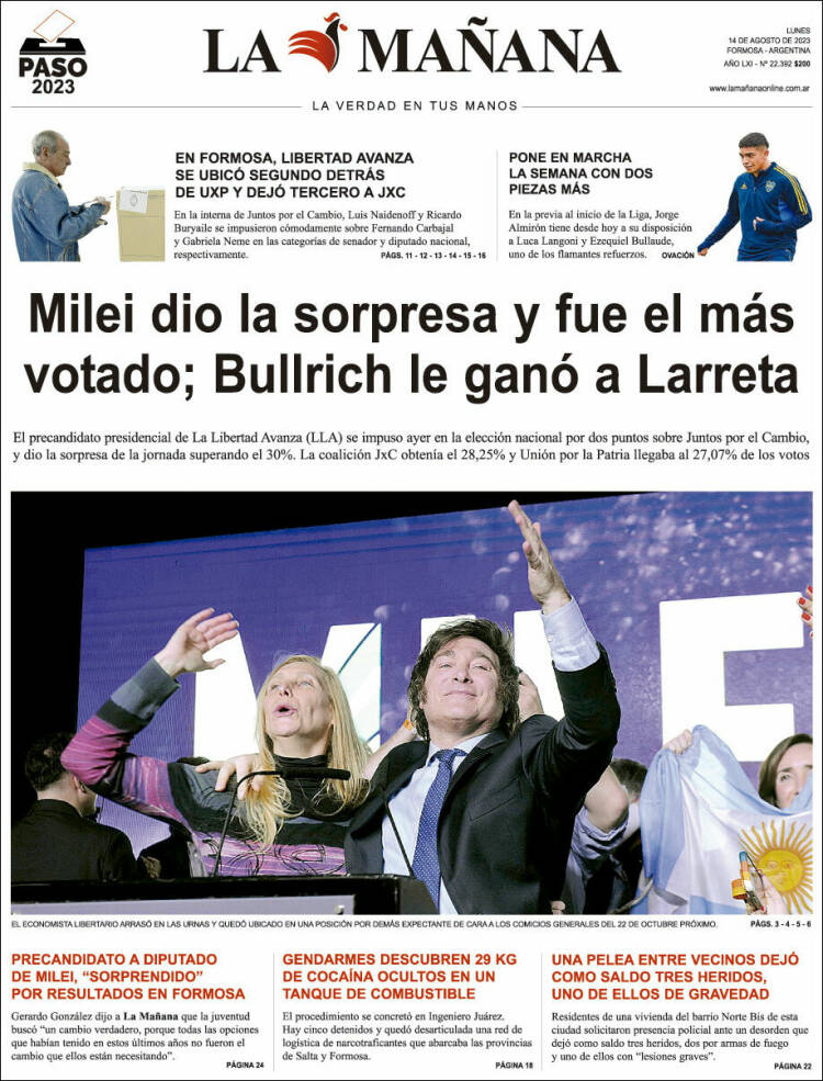 Portada de Diario La Mañana (Argentina)