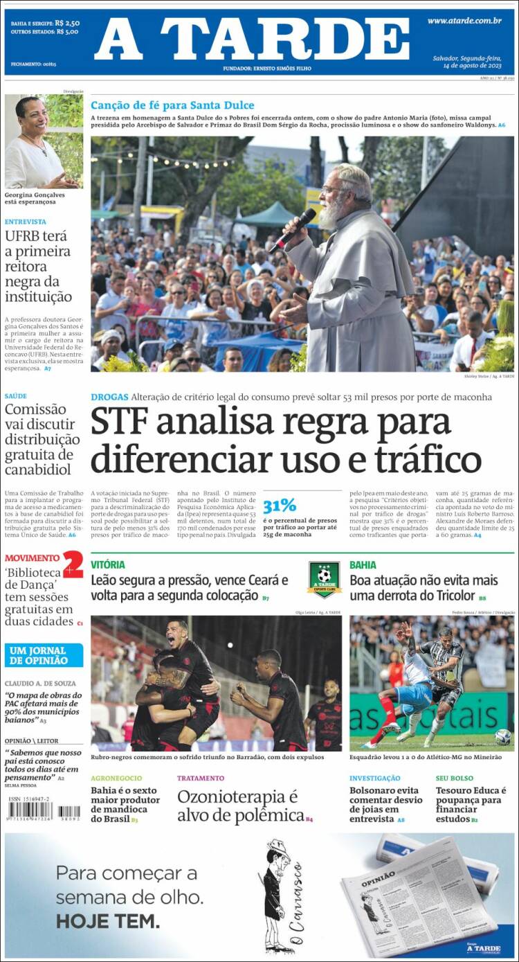 Portada de Diário A Tarde (Brasil)