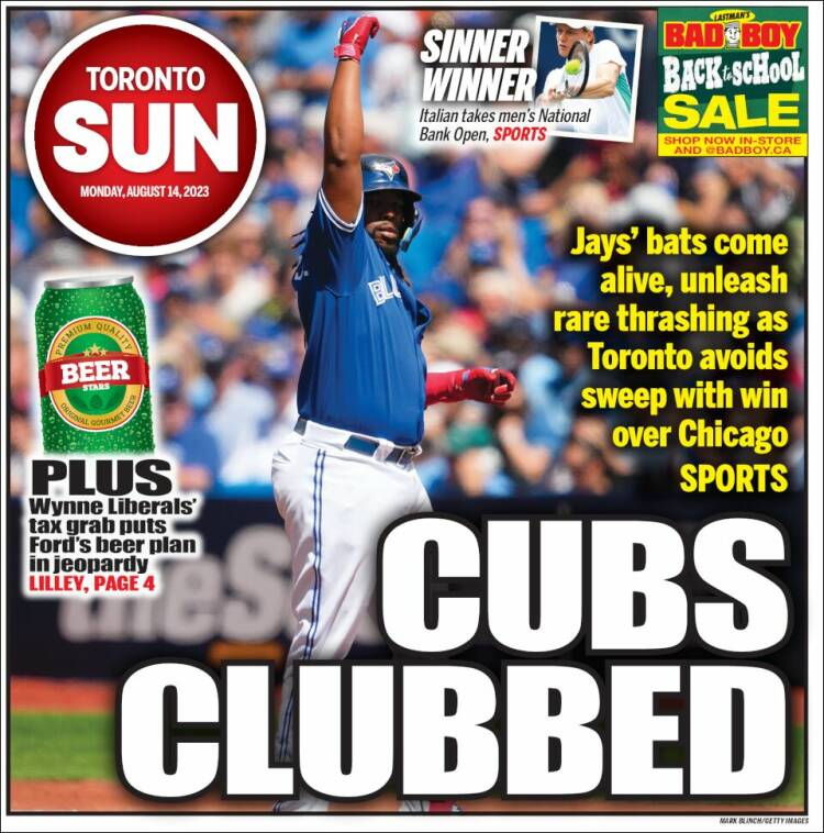 Portada de The Toronto Sun (Canadá)