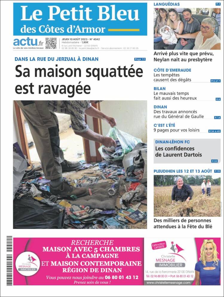 Portada de Le Petit Bleu (Francia)