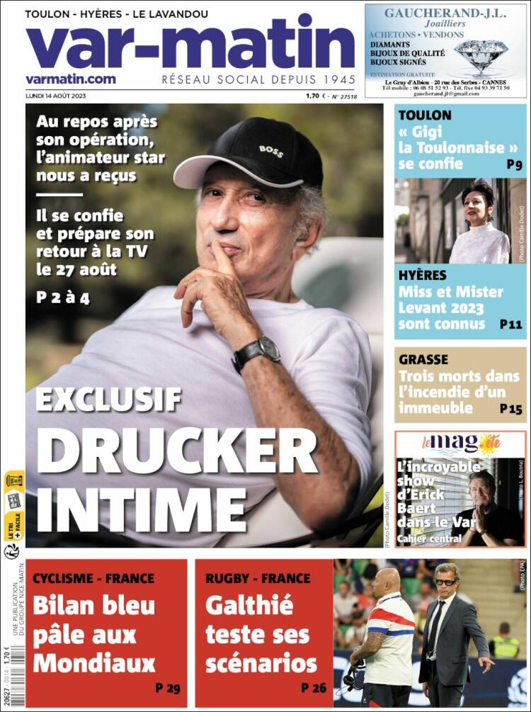 Portada de Var-Matin (Francia)