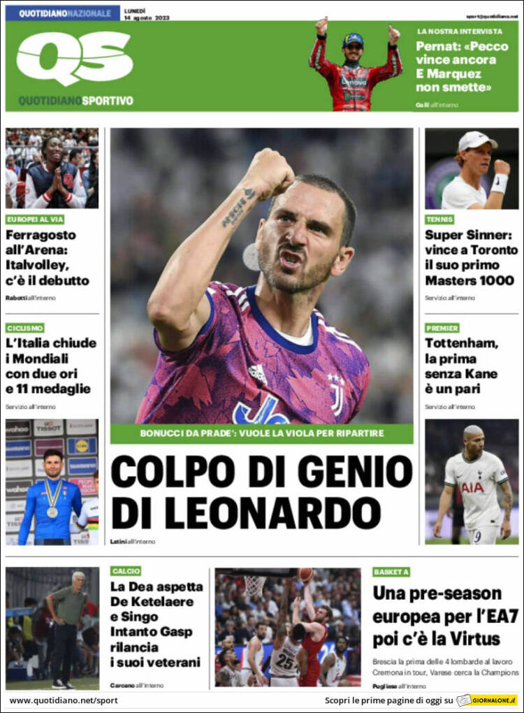 Portada de Quotidiano Sportivo (Italia)