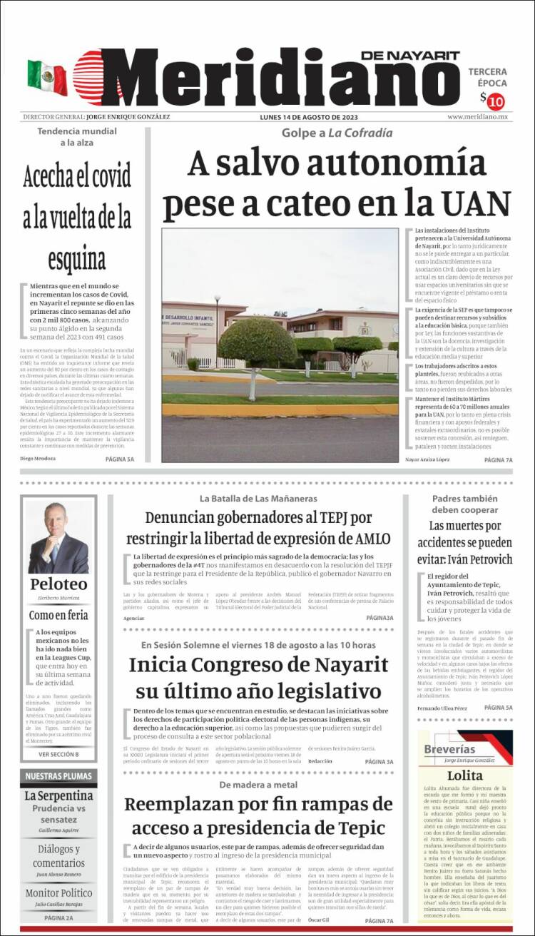 Portada de Meridiano (M&eacute;xico)