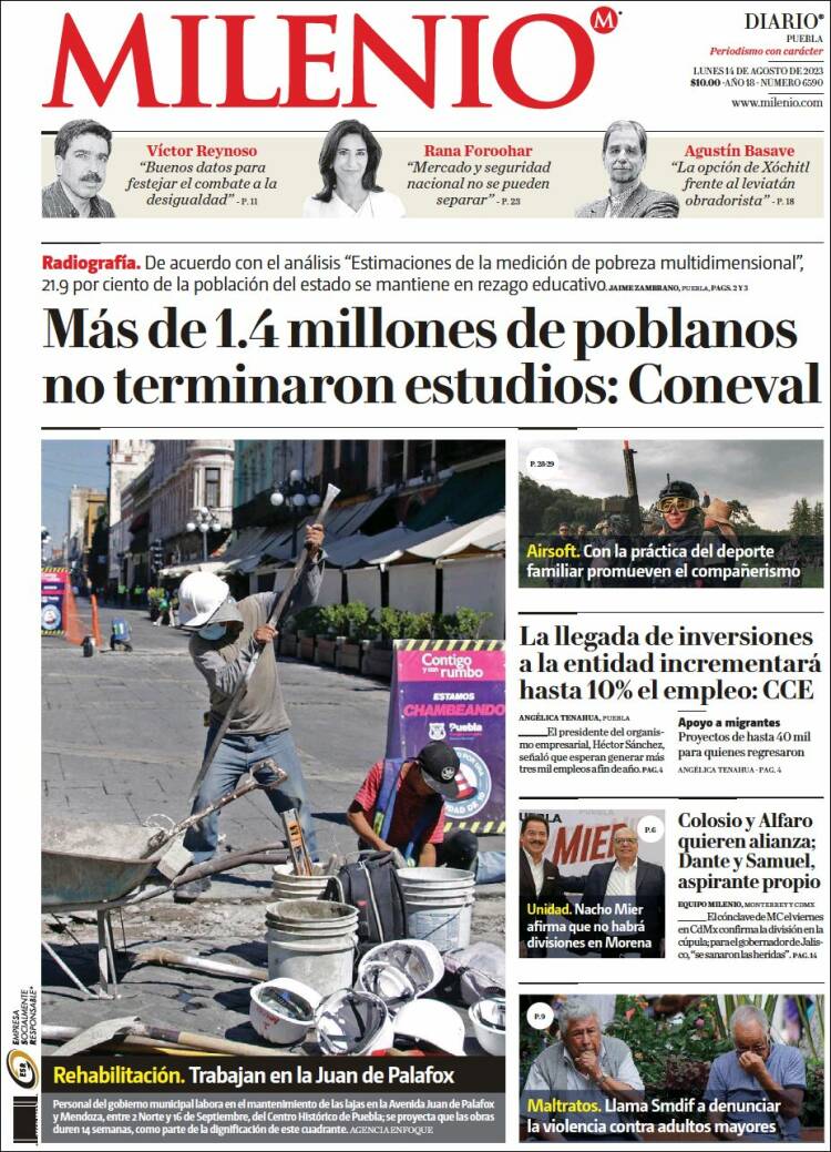Portada de Milenio de Puebla (M&eacute;xico)