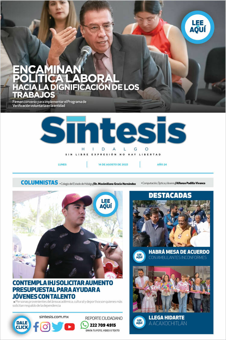 Portada de Sistesis - Hidalgo (M&eacute;xico)