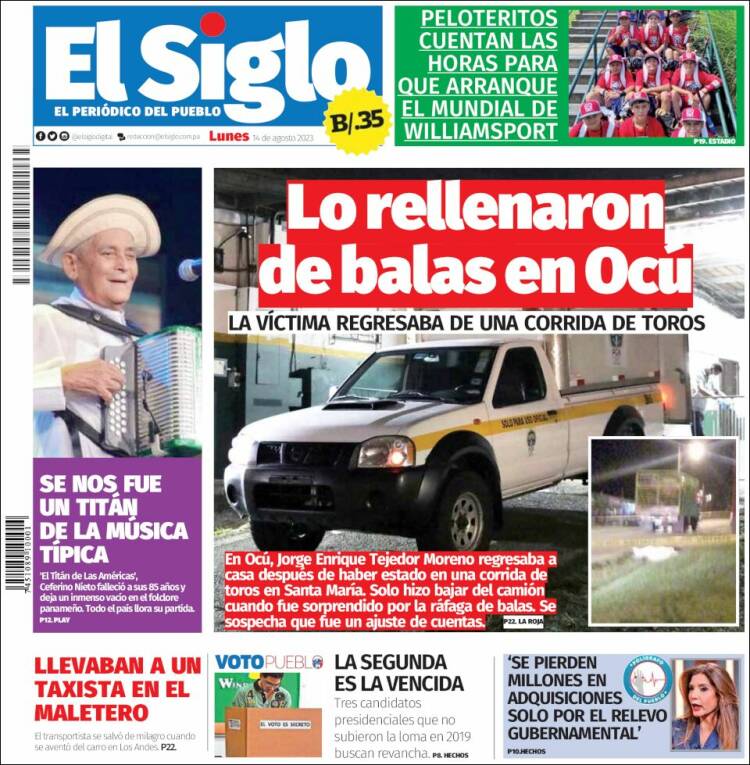 Portada de El Siglo (Panam&aacute;)