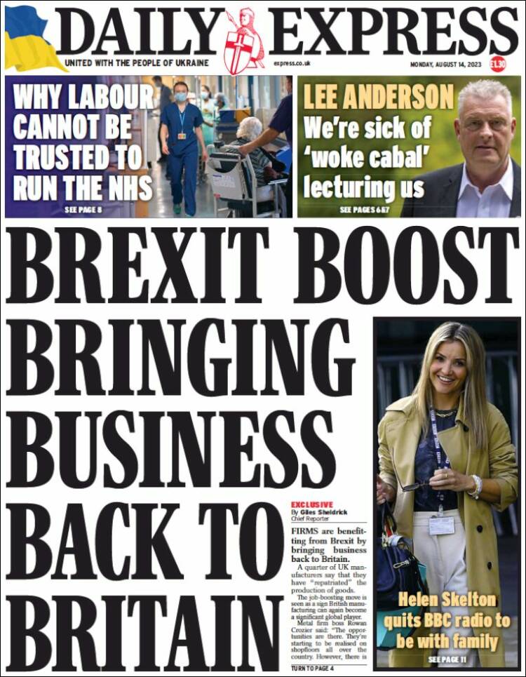 Portada de Daily Express (Reino Unido)