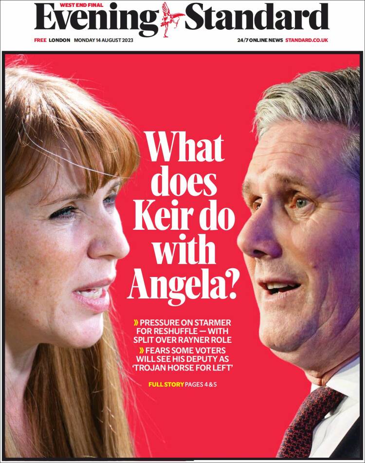 Portada de Evening Standard (Reino Unido)