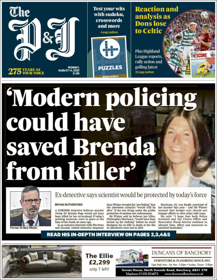 Portada de The Press and Journal (Reino Unido)