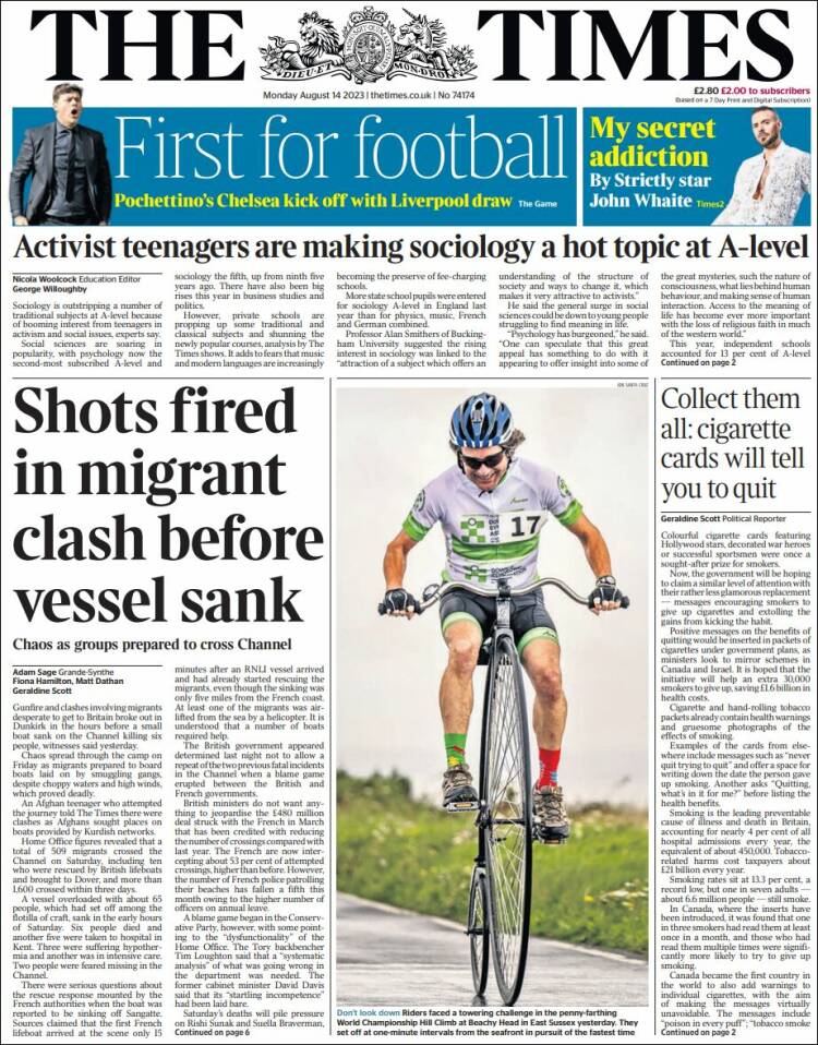 Portada de The Times (Reino Unido)