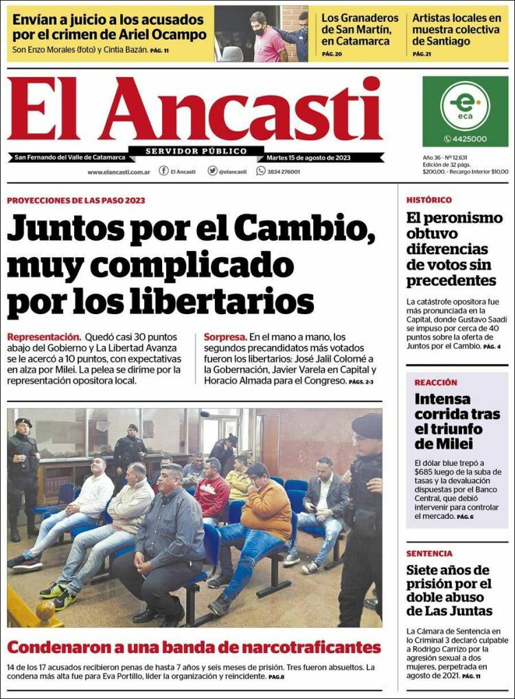 Portada de El Ancasti (Argentina)