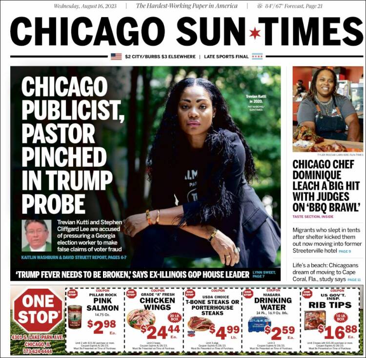 Portada de Chicago Sun-Times (USA)