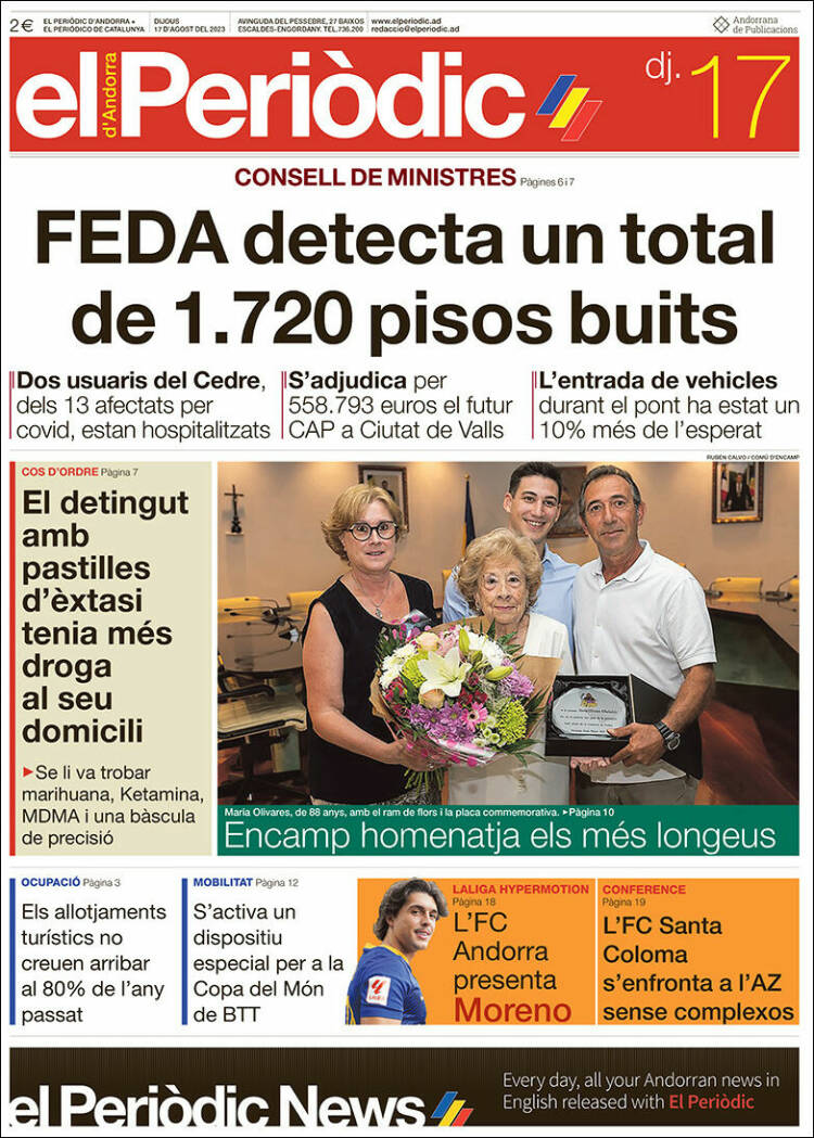 Portada de El Periòdic d'Andorra (Andorra)