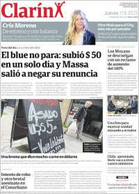 Portada de Clarín (Argentina)