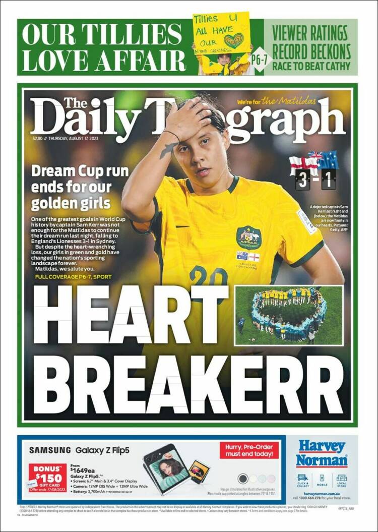 Portada de The Daily Telegraph (Australia)
