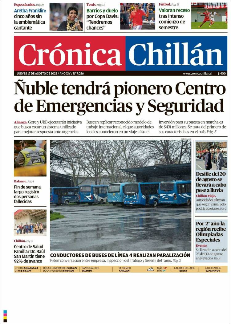Portada de Crónica Chillán (Chile)