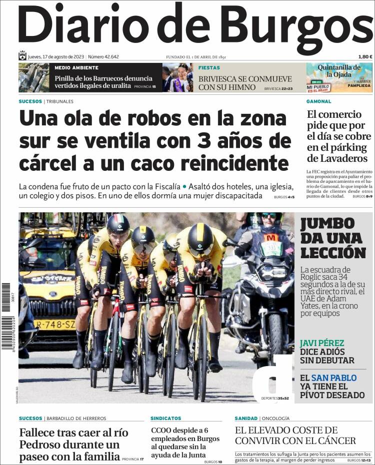 Portada de Diario de Burgos (Espa&ntilde;a)