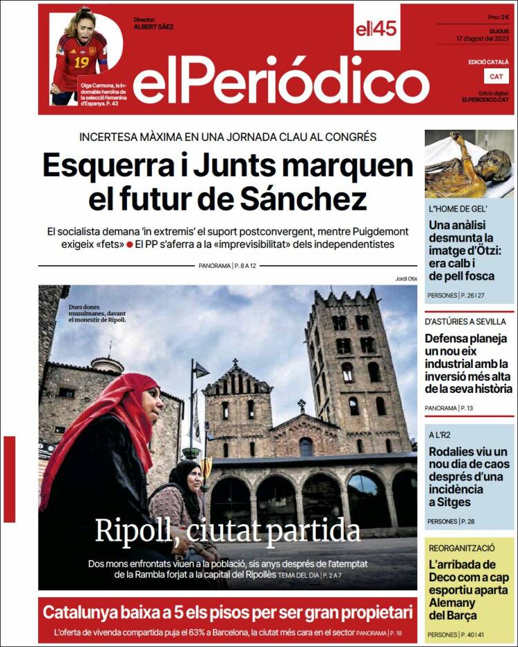 Portada de El Periódico de Catalunya (Espa&ntilde;a)