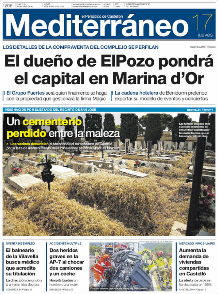 Portada de El Periódico Mediterraneo (Espa&ntilde;a)