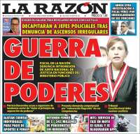 Portada de La Razón (Per&uacute;)