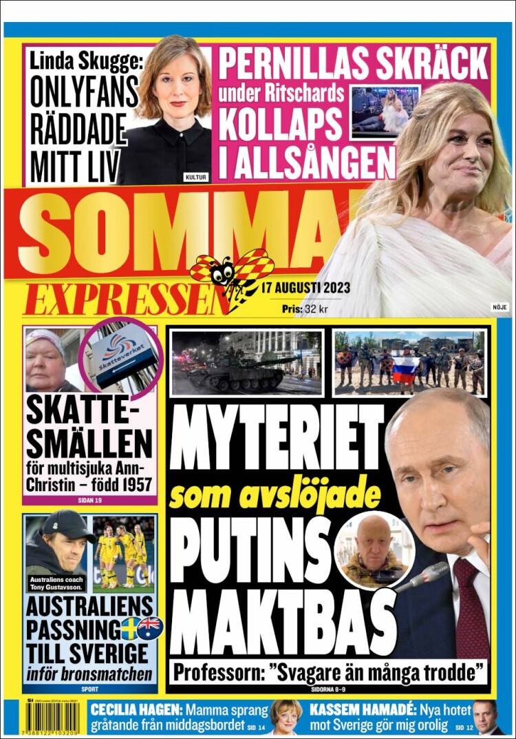 Portada de Expressen (Suecia)