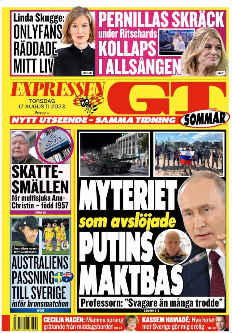 Portada de Göteborgstidningen (Suecia)